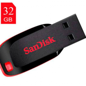 Pen Drive Sandisk 32gb - 1°linha - Preto Com Vermelho